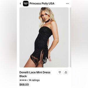 Donelli Lace Mini Dress Black